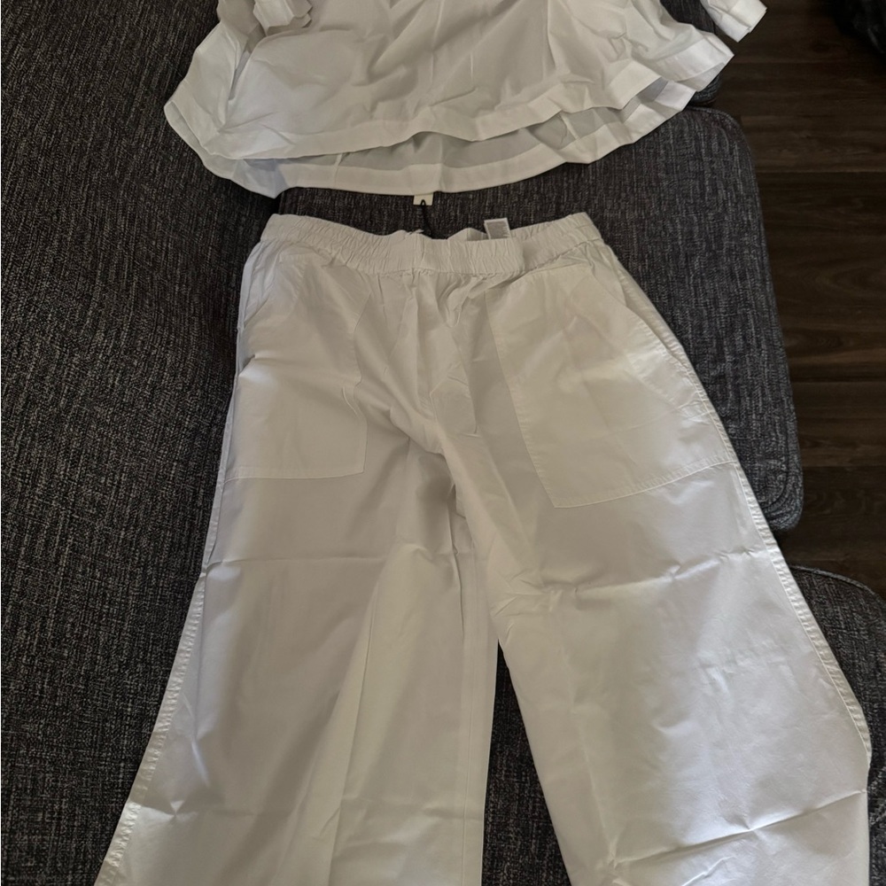 Banana Republic White Wide Leg Pants